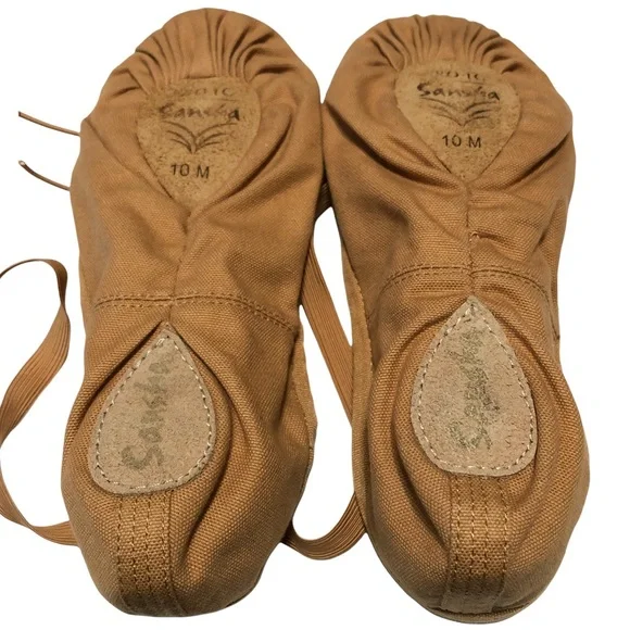 SANSHA Ligne Danse Ballet Slippers Pro 1C Tan / Flesh Size 10M NWT - Picture 4 of 9